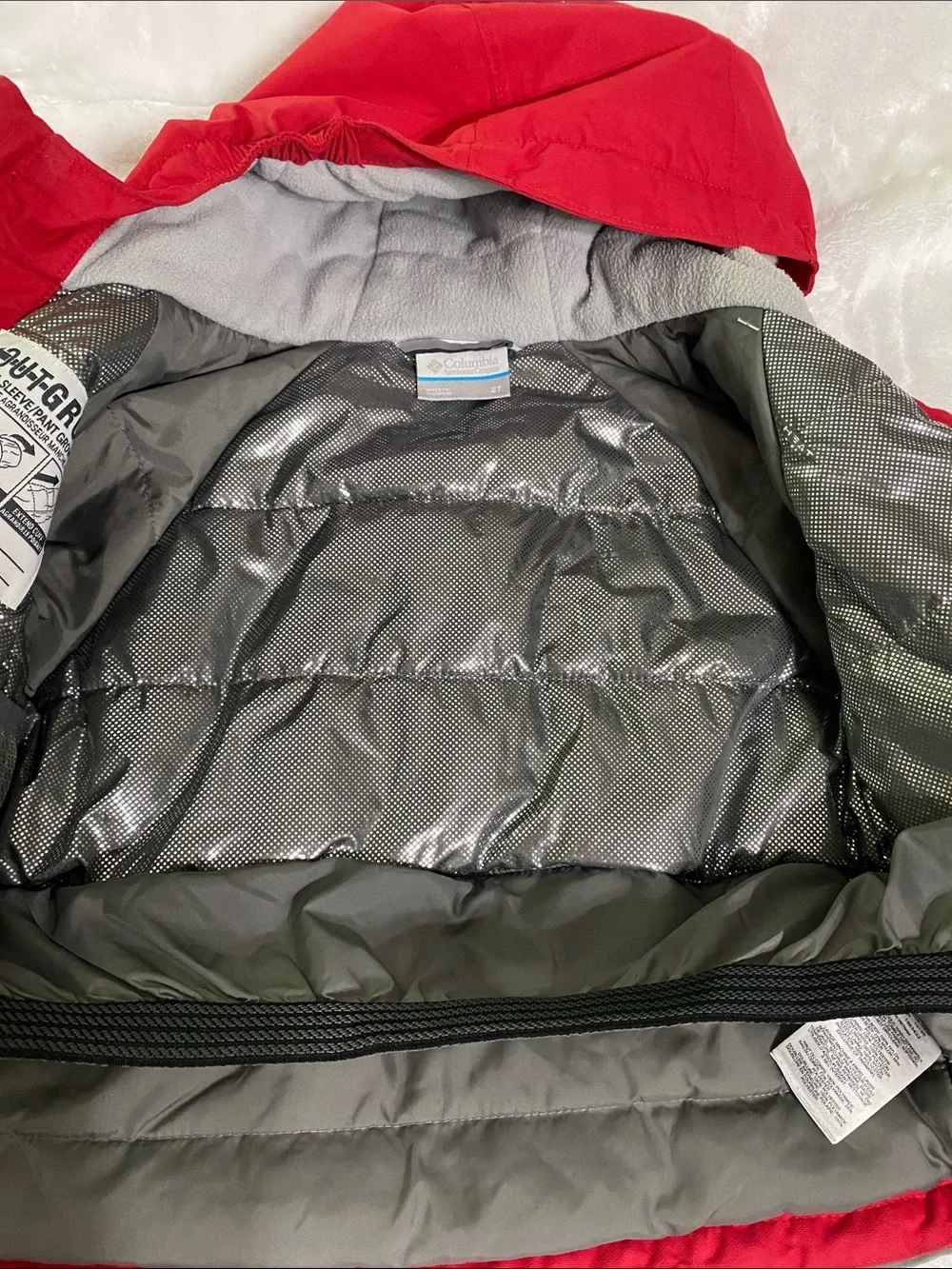 Columbia Red and Gray Kids Hooded Jacket